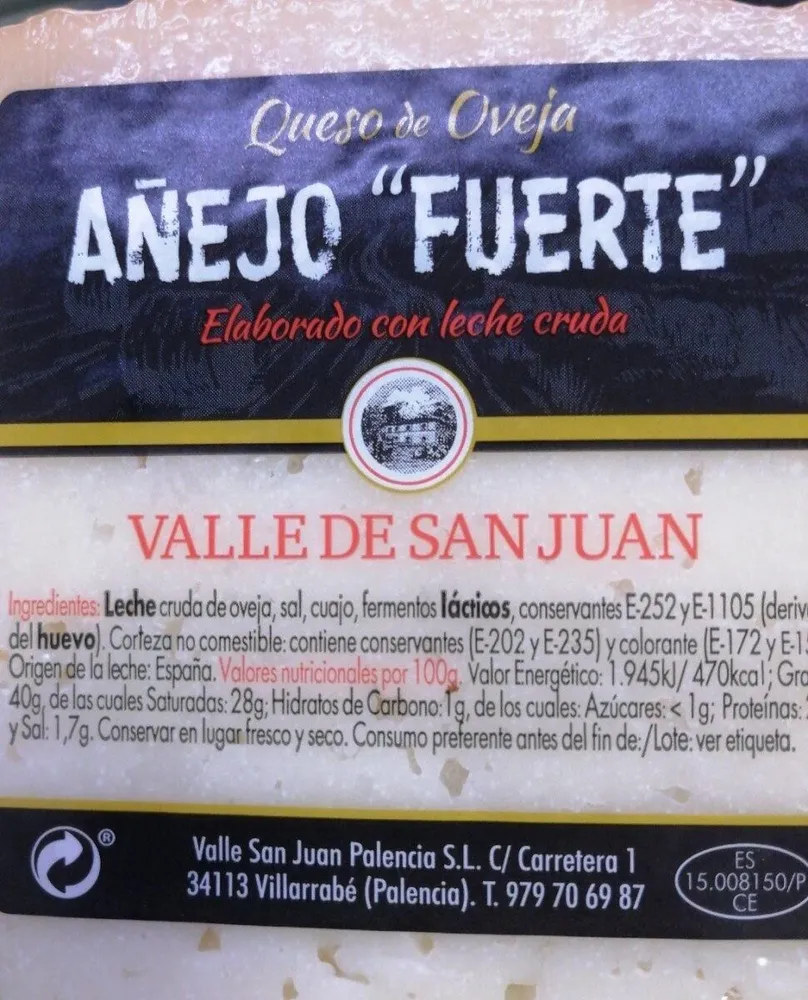 Queso de oveja añejo fuerte