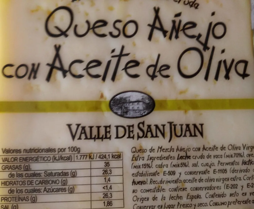 Queso añejo con aceite de oliva