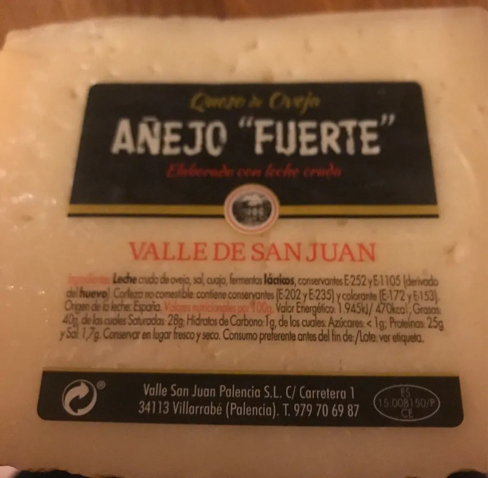 Queso oveja añejo fuerte