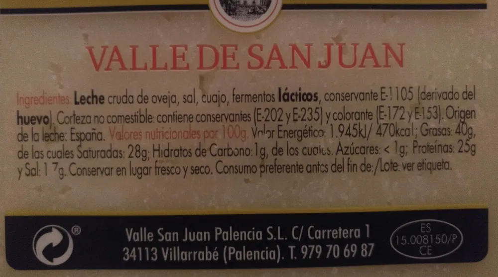 Queso de oveja añejo fuerte