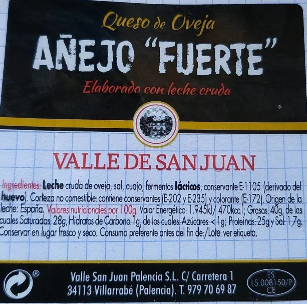Queso de oveja añejo fuerte