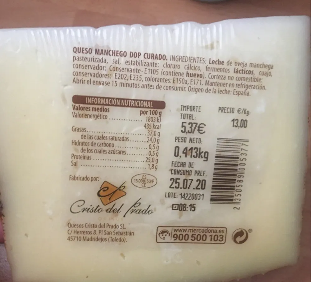 Queso Manchego Dop Curado