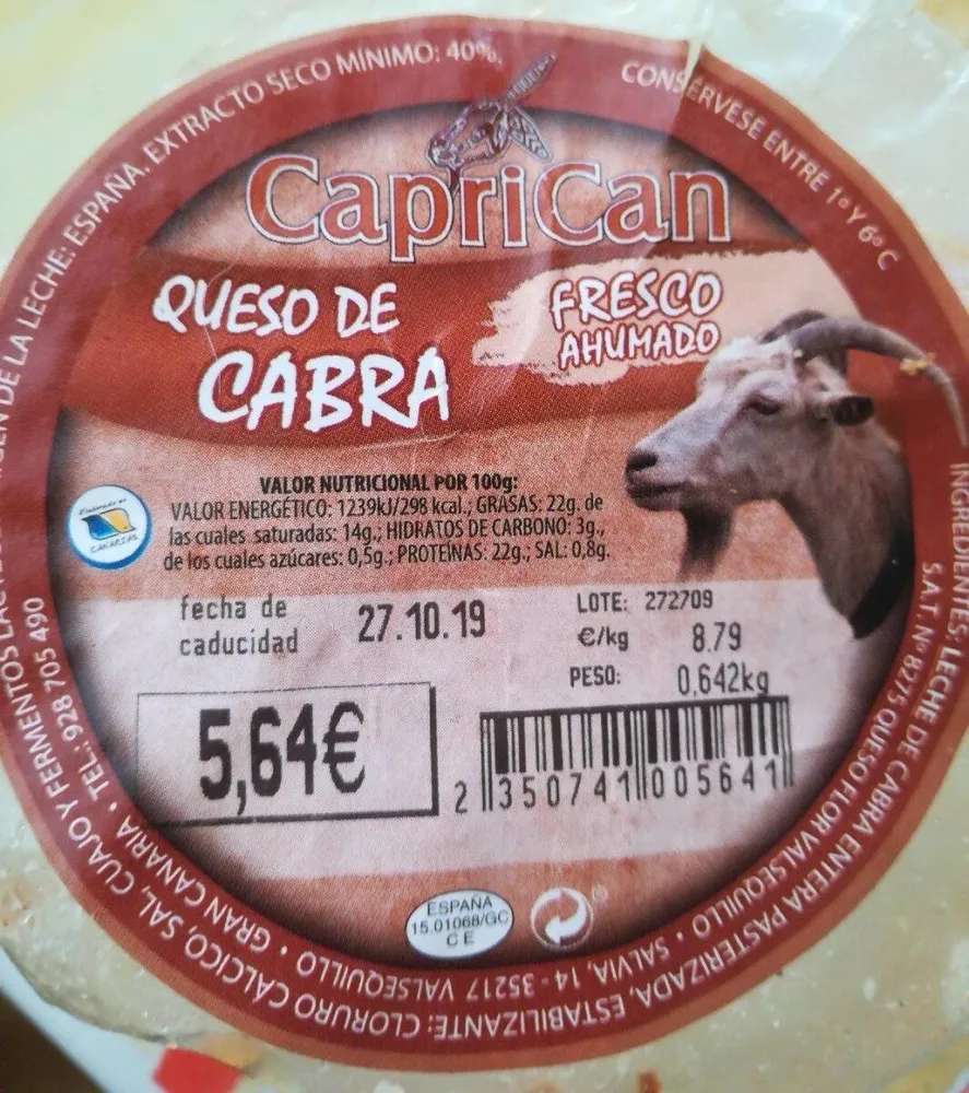 Queso de cabra fresco ahumado