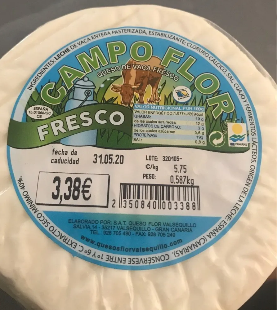 Queso vaca fresco