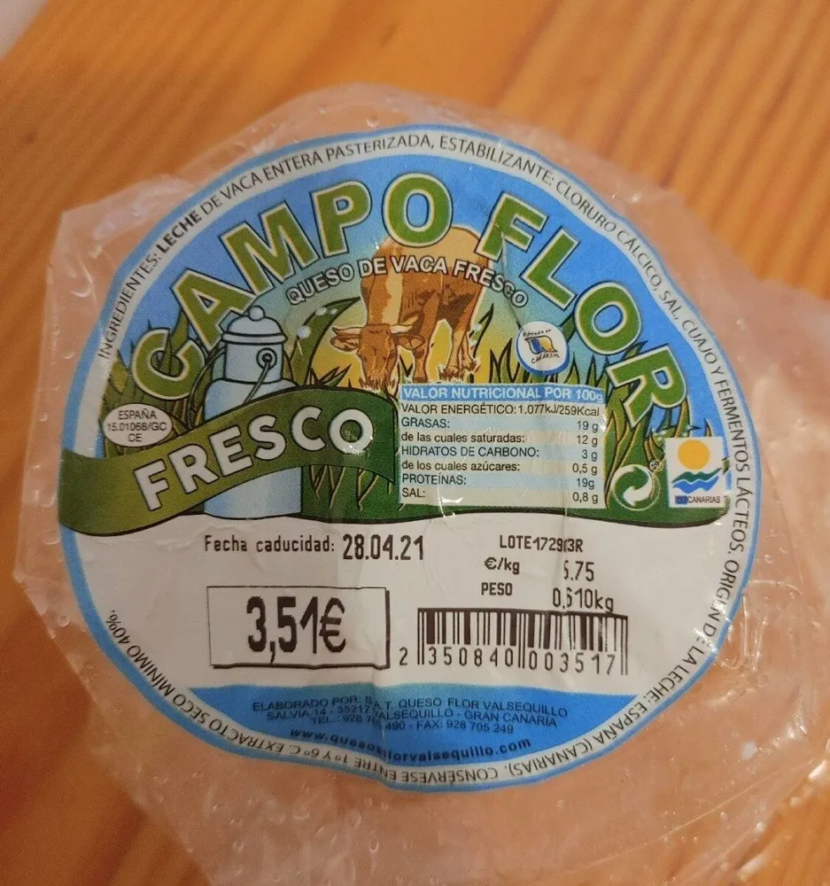 Queso de vaca fresci