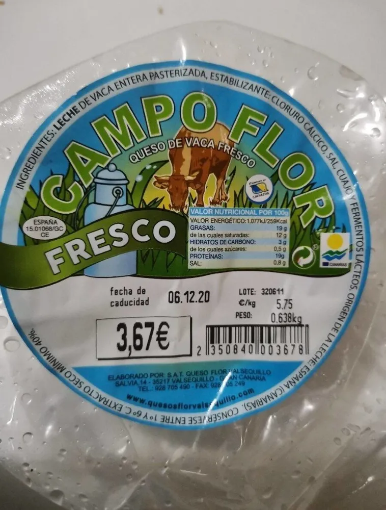 Queso de vaca fresco