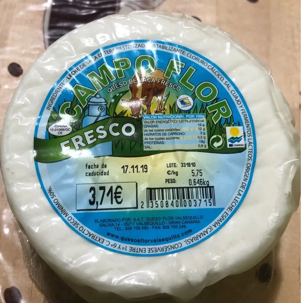 Queso de vaca fresco