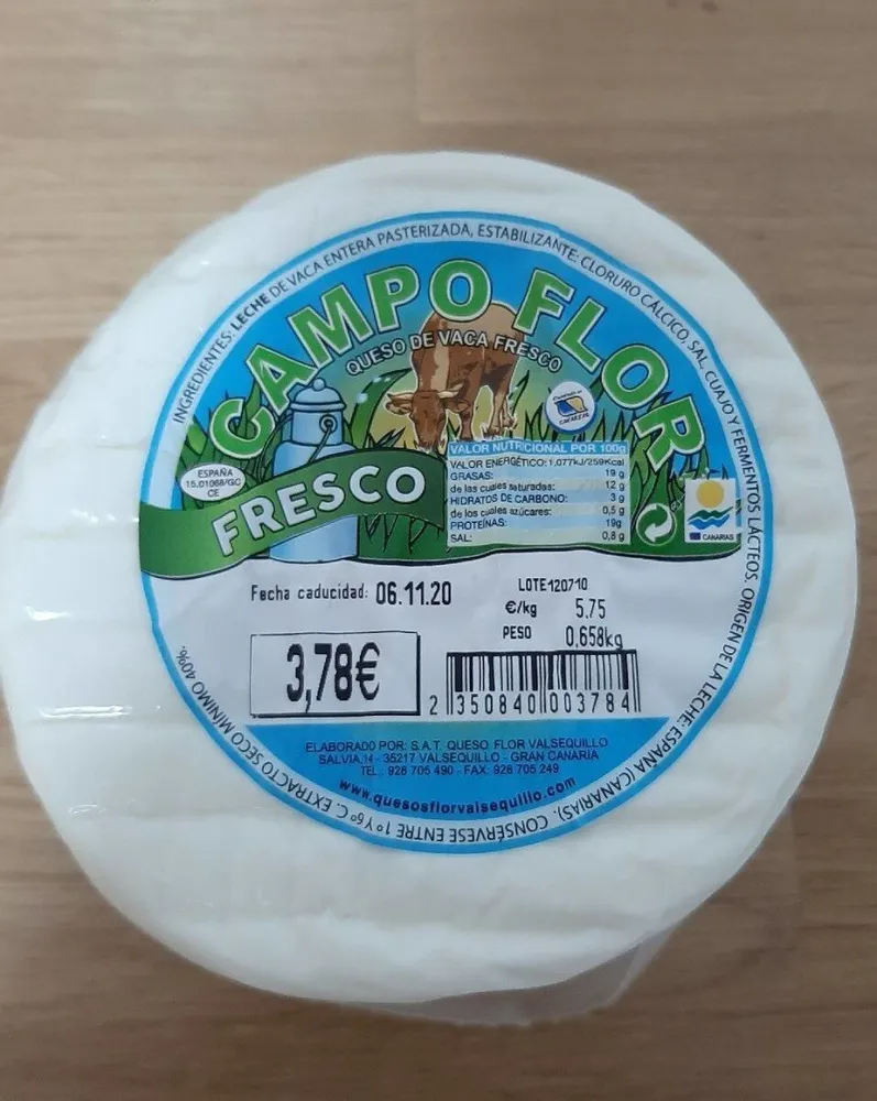 Queso de vaca fresco