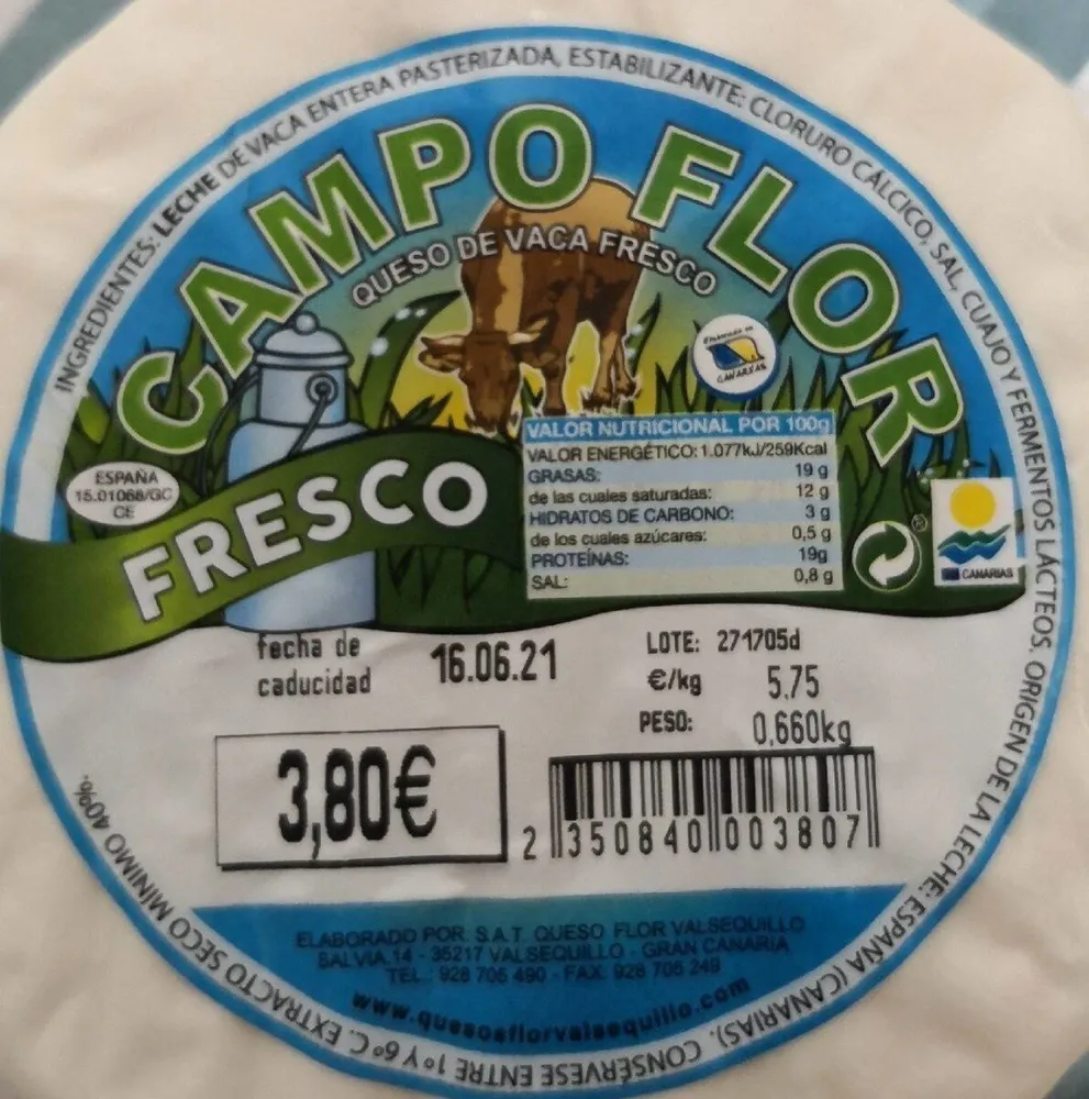 Queso de vaca fresco