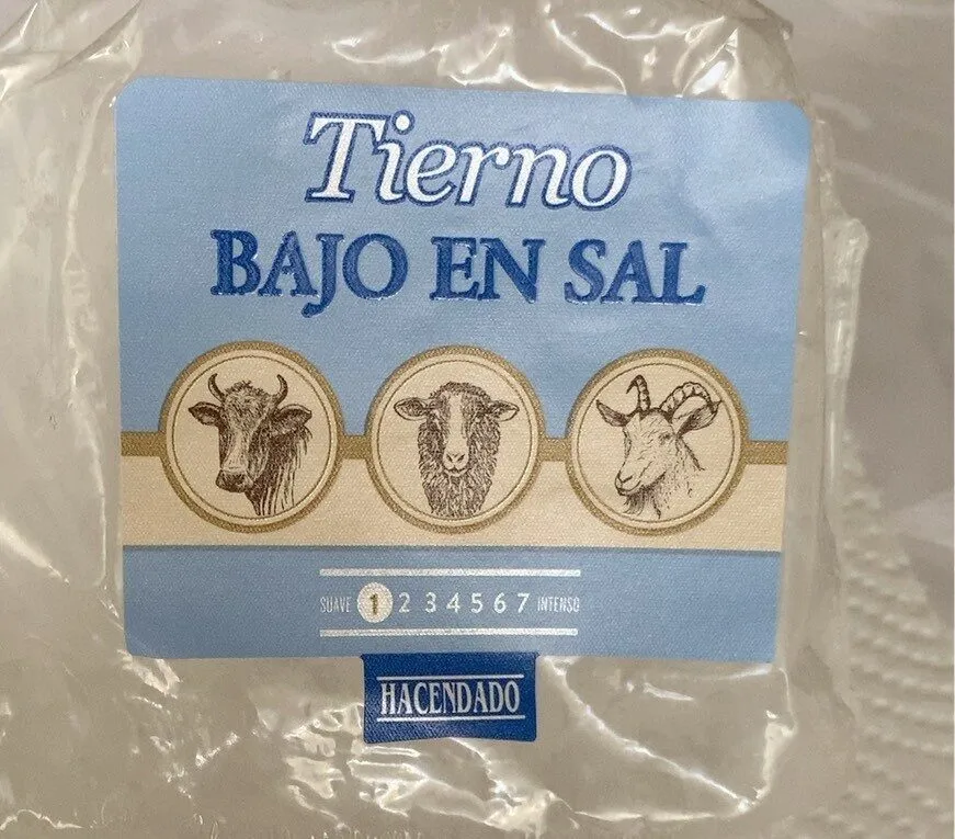 Queso tierno bajo en sal