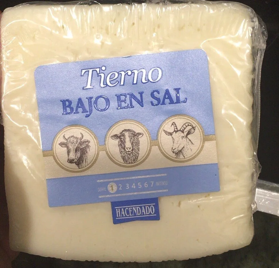 Queso tierno bajo en sal