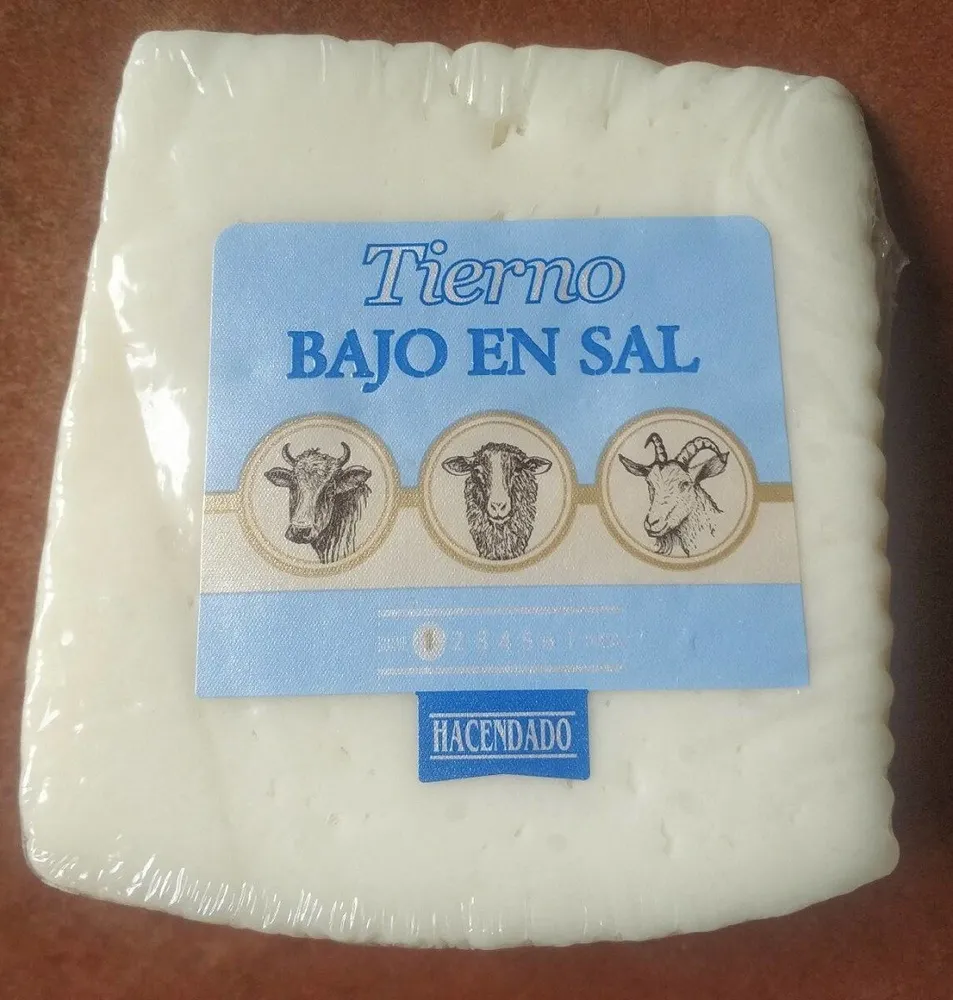 Queso tierno bajo en sal