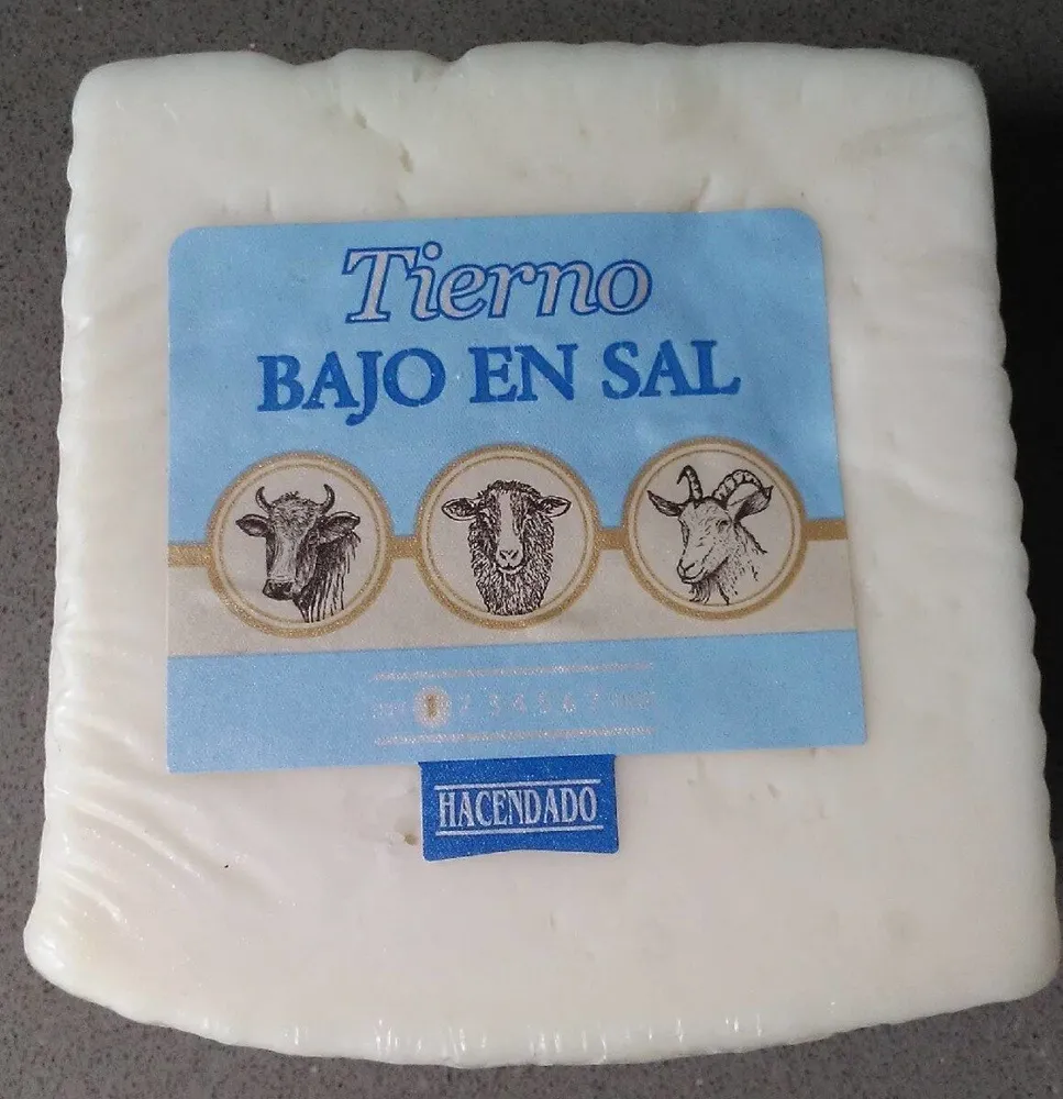 Queso tierno bajo en sal