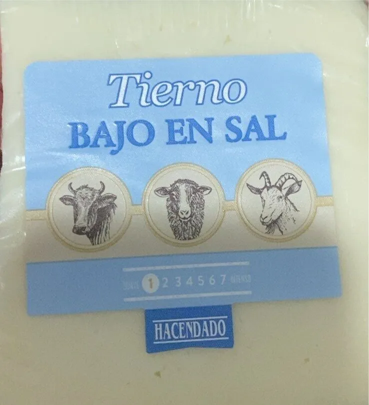 Queso tierno bajo en sal