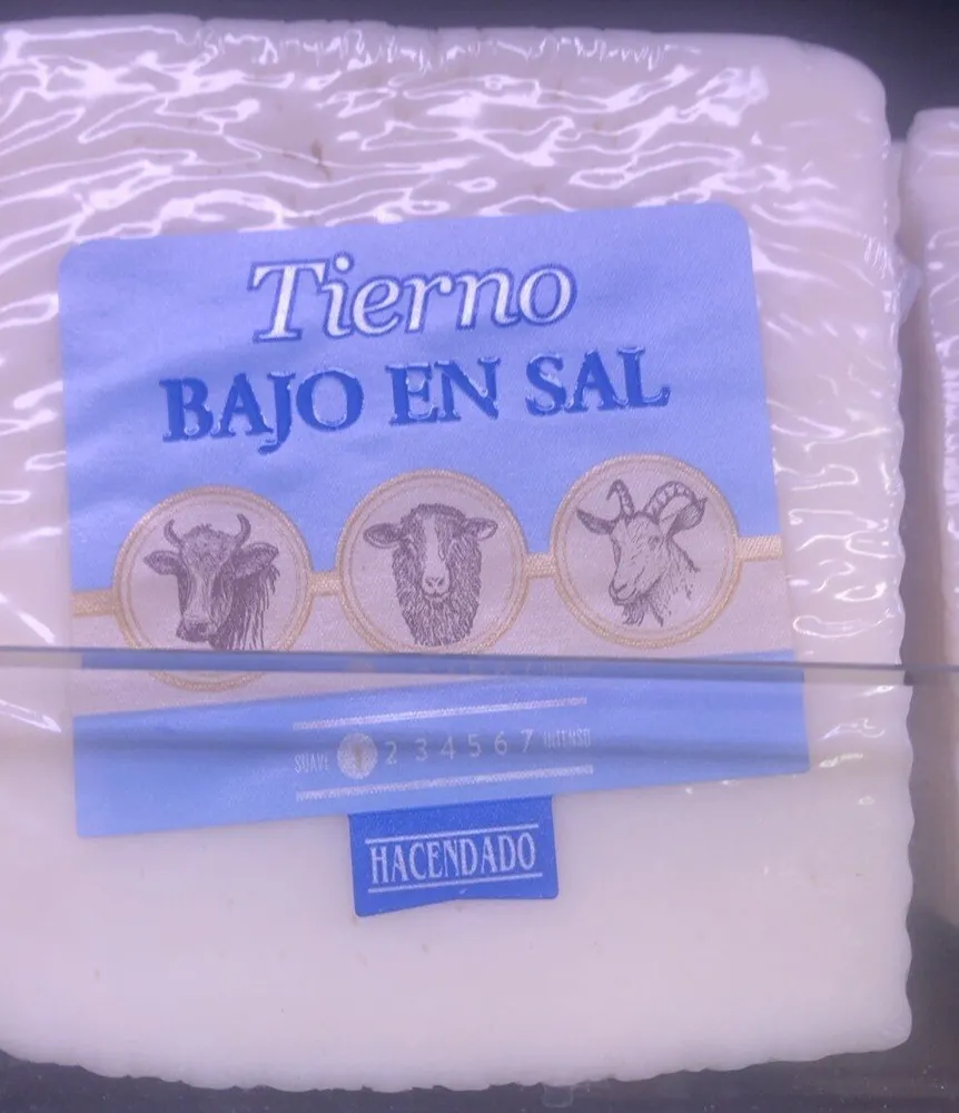 Queso tierno bajo en sal