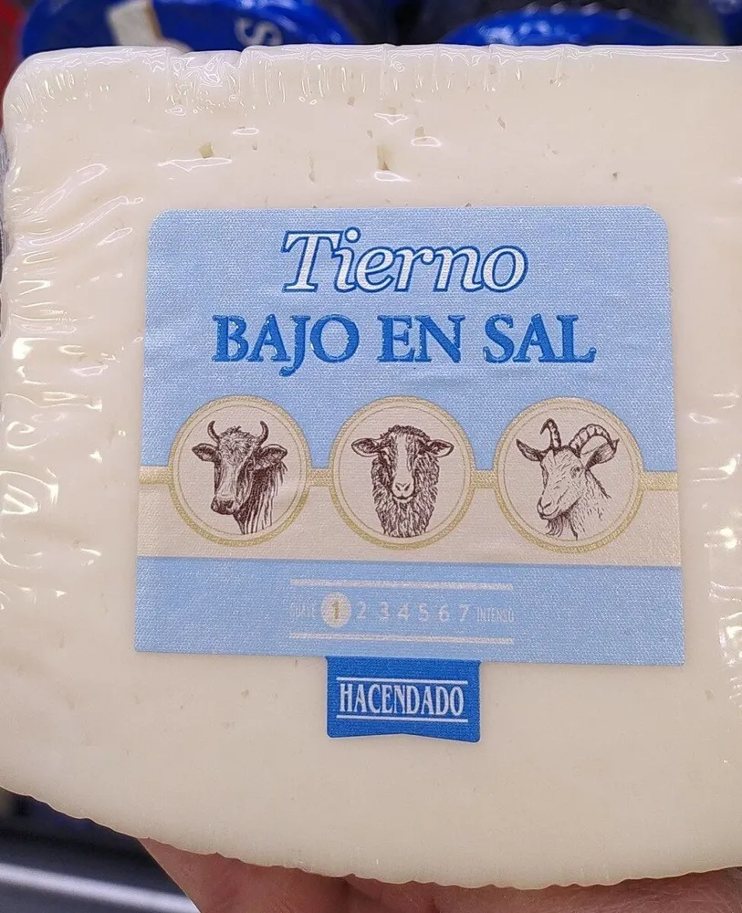 Queso tierno bajo en sal