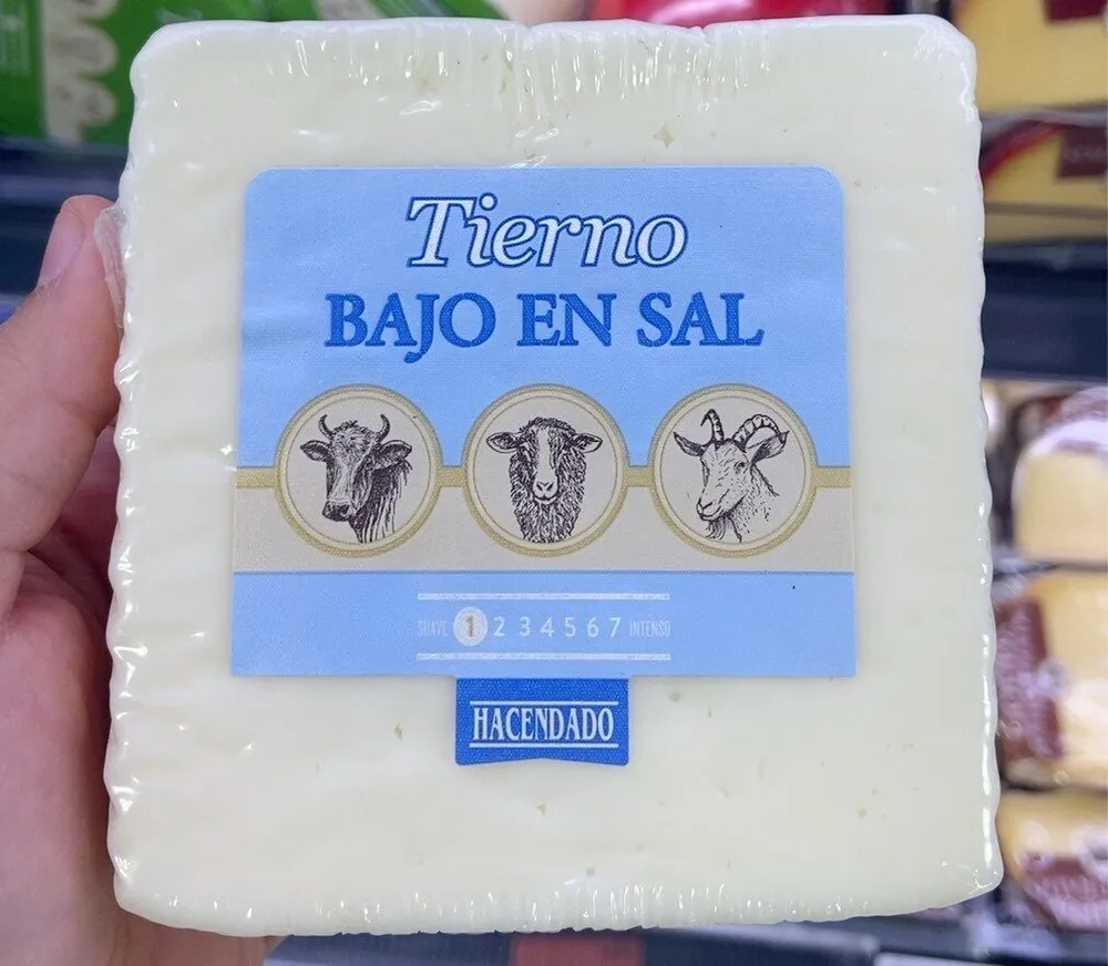 Queso tierno bajo en sal
