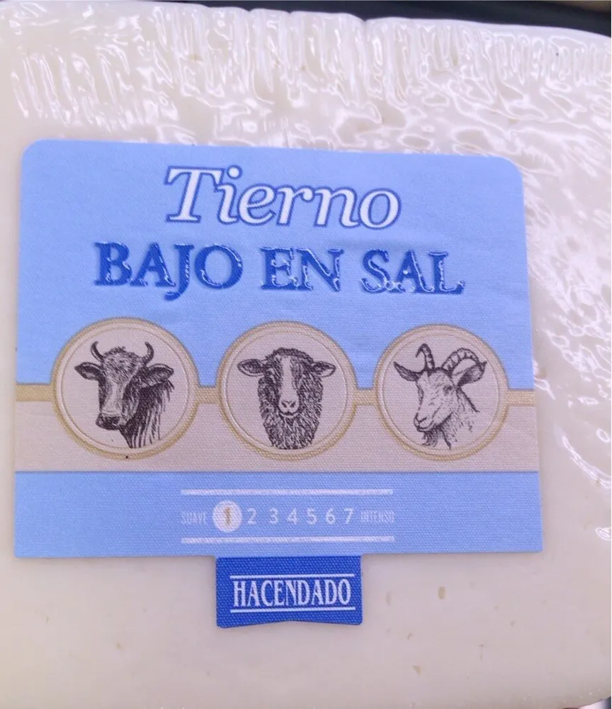 Queso tierno bajo en sal