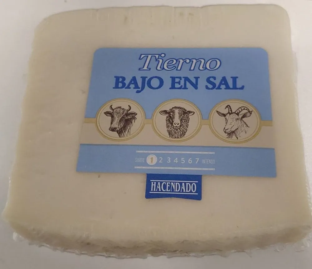 Queso tierno bajo en sal