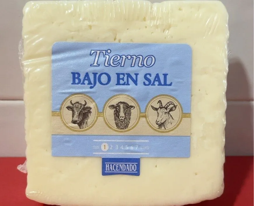 Queso tierno bajo en sal