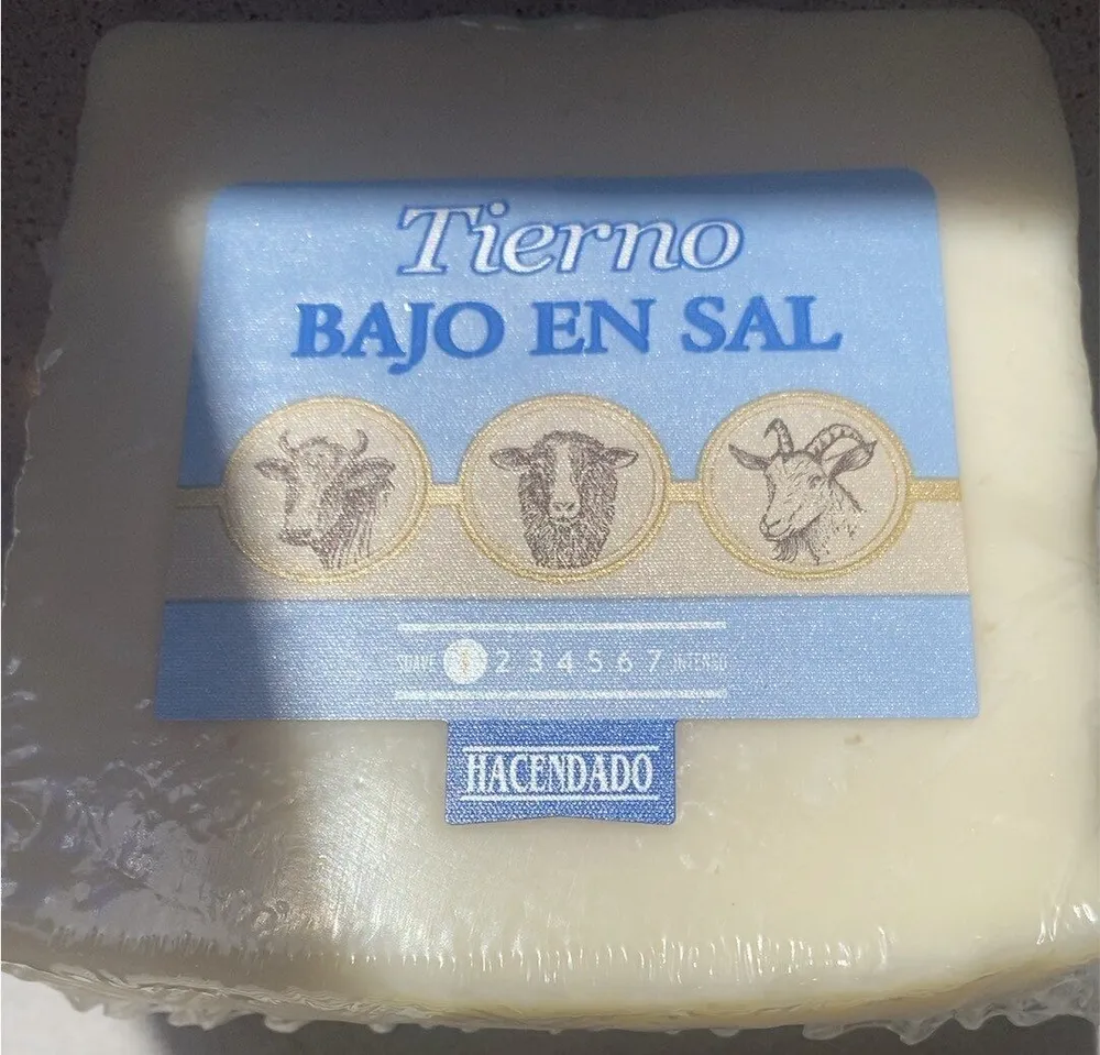 Queso tierno bajo en sal