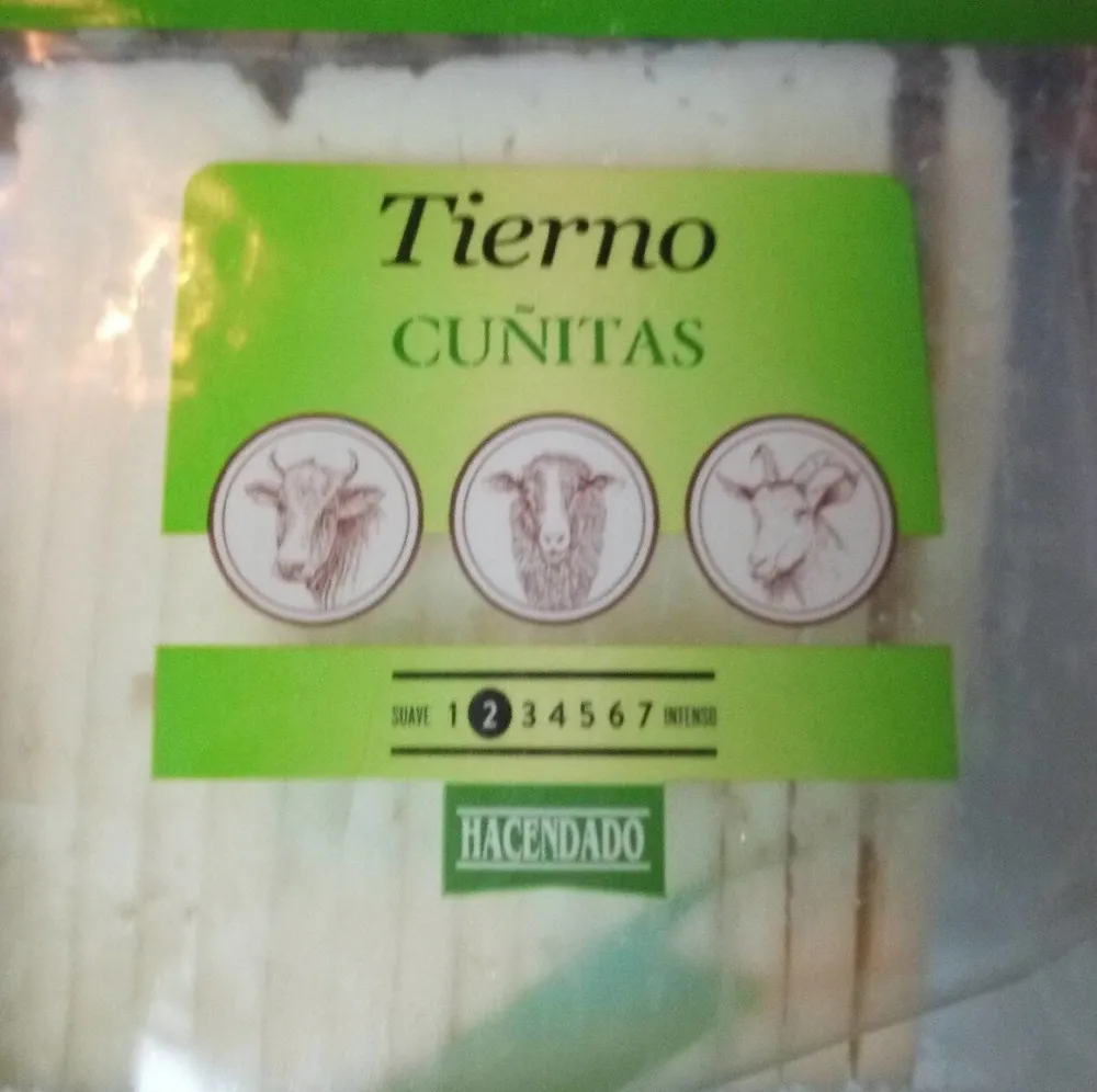 Queso tierno en cuñas