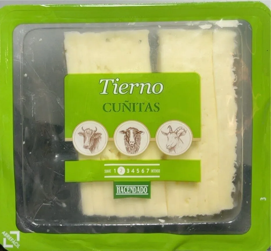 Queso tierno en cuñitas