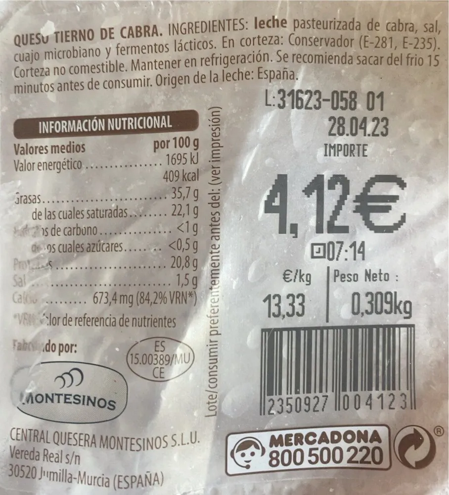 Queso tierno de cabra