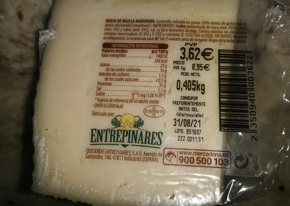 Queso de mezcla madurado