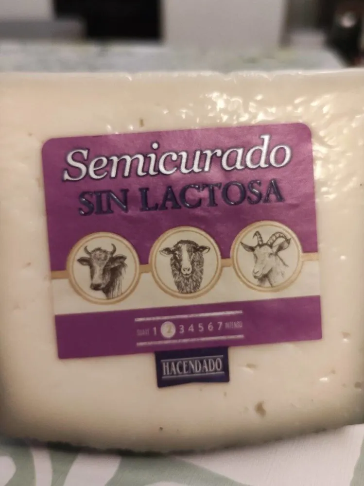 Queso semicurado sin lactosa