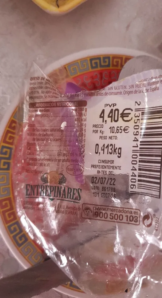 Queso semicurado sin lactosa