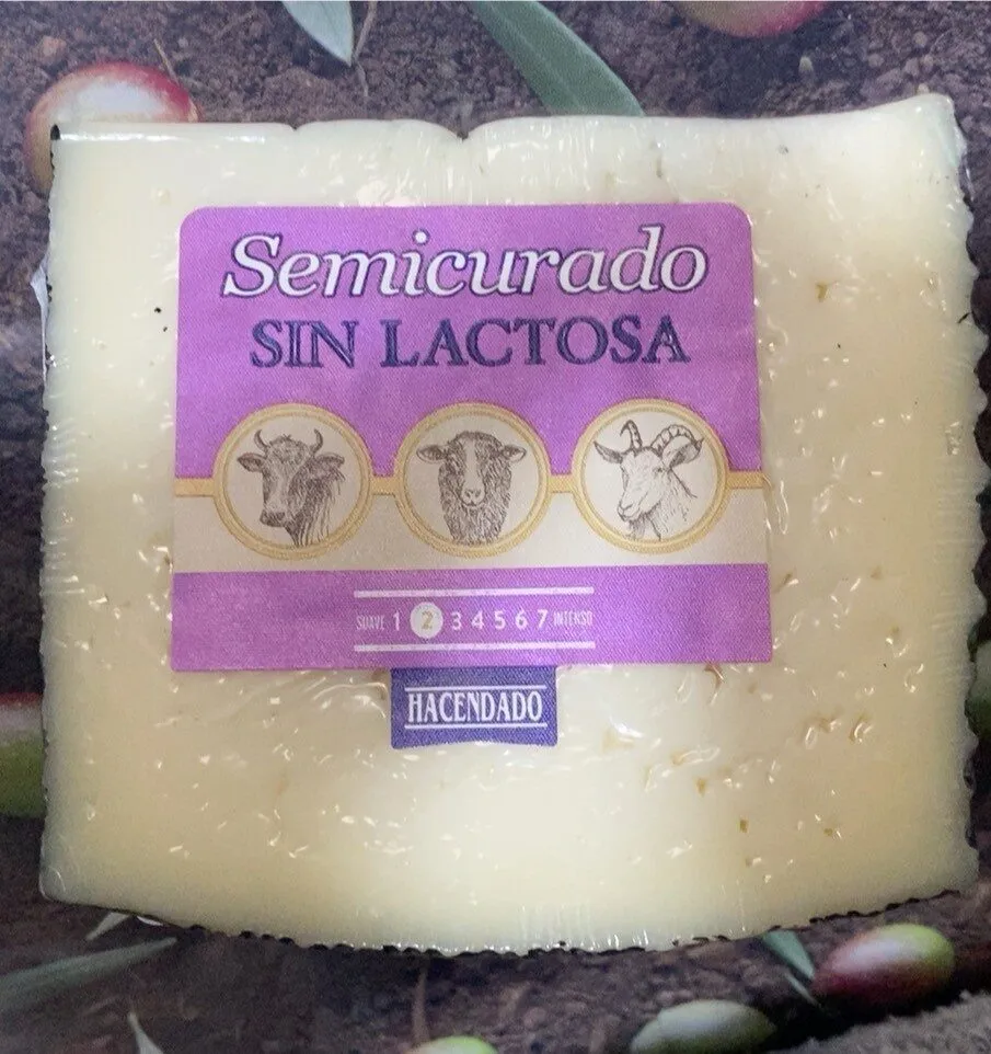 Queso semicurado sin lactosa