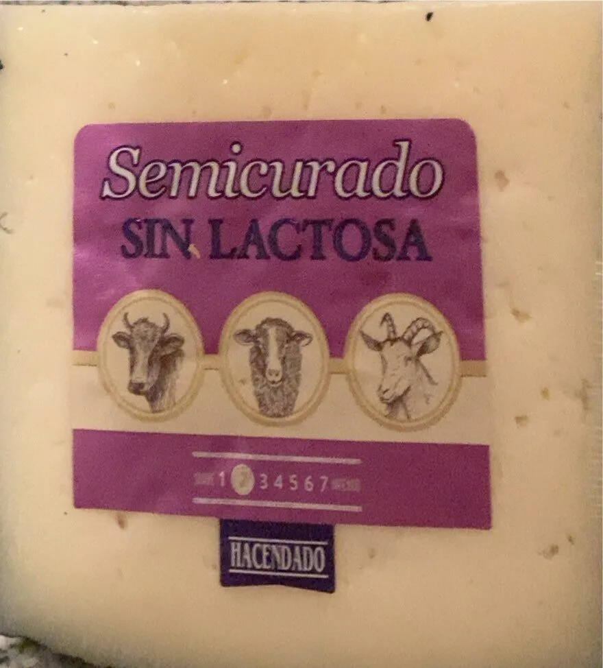 Queso semicurado sin lactosa