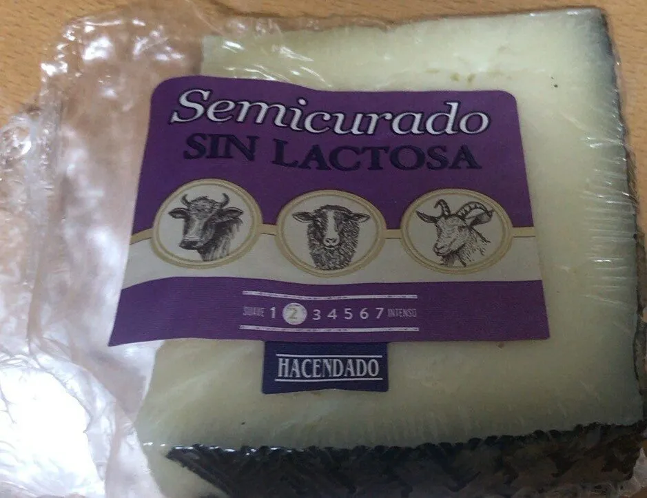 Queso semicurado sin lactosa cuña
