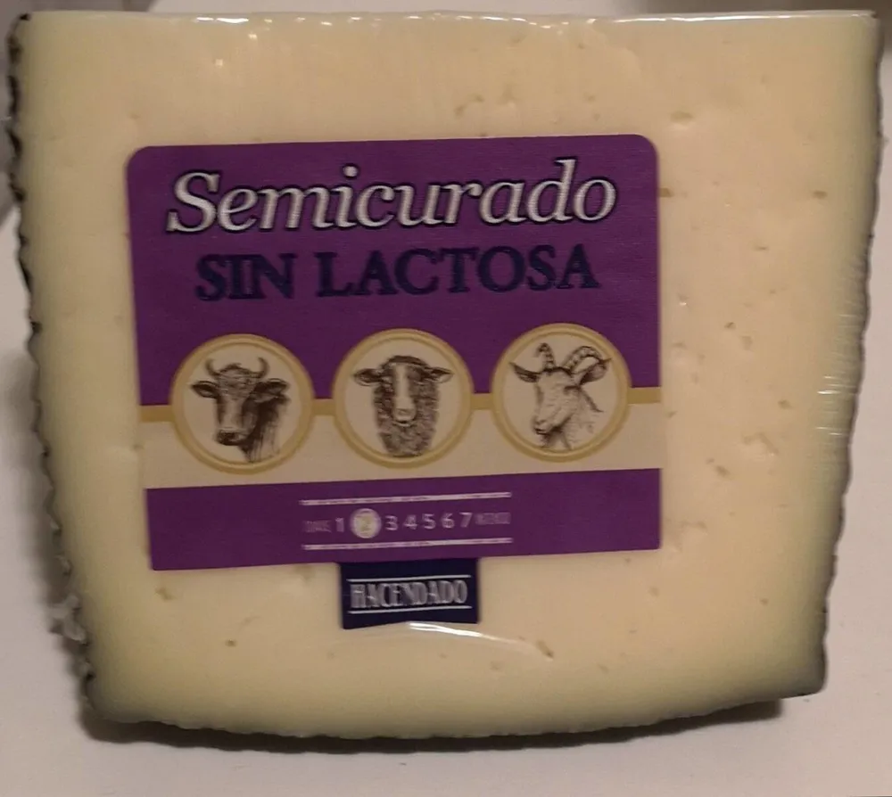 Queso semi curado sin lactosa