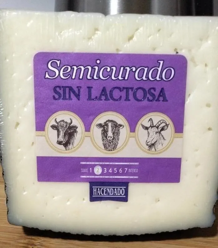 Queso semicurado sin lactosa