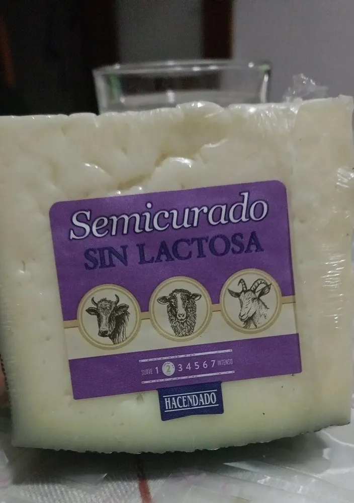 Queso semi curado sin lactosa
