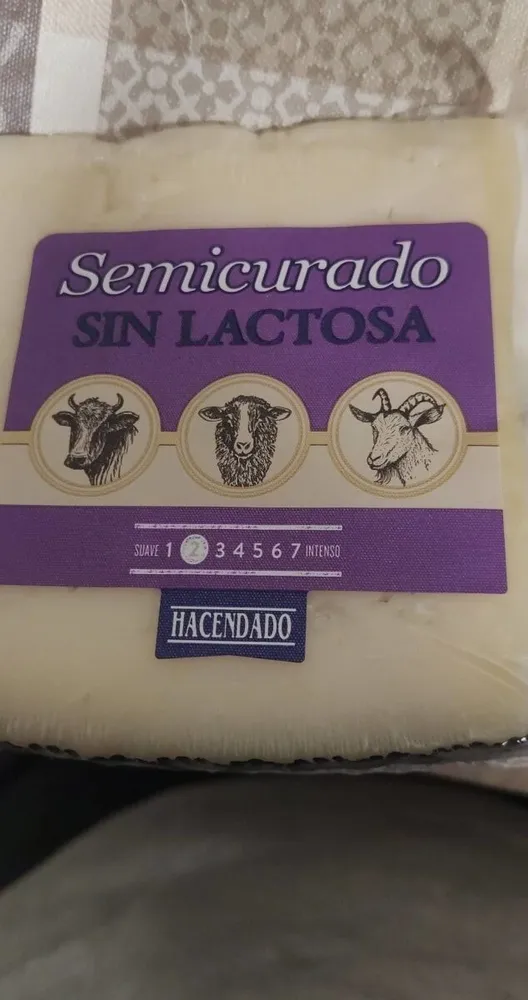 Queso semicurado sin lactosa