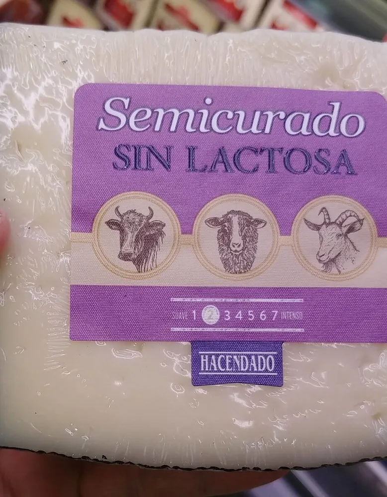 Queso semicurado sin lactosa