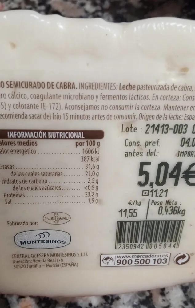 Queso semicurado cabra