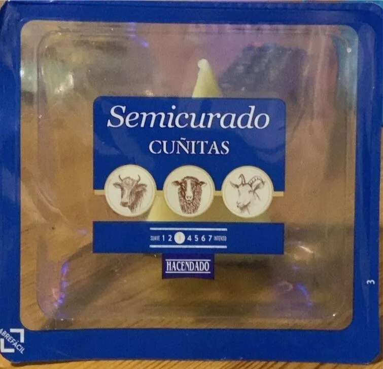 Queso semicurado cuñitas