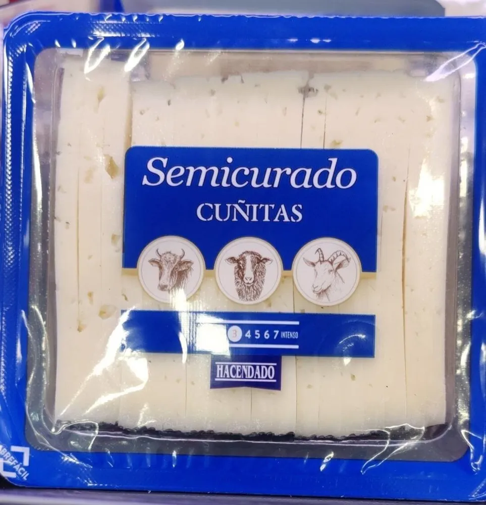 Queso semicurado cuñitas
