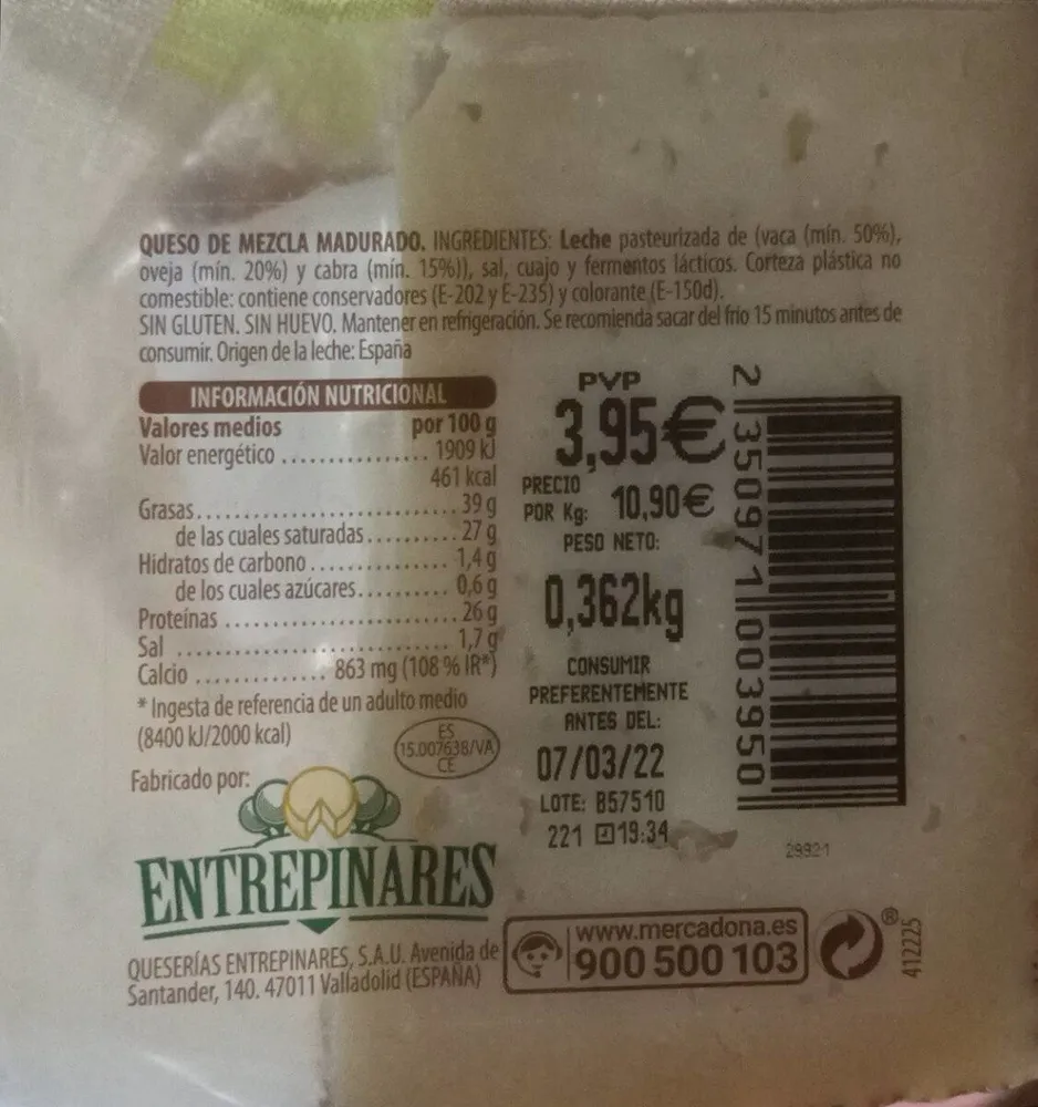 Queso mezcla maduro