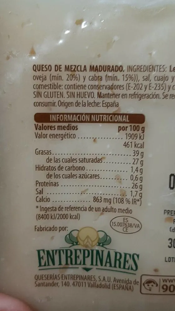 Queso de mezcla madurado