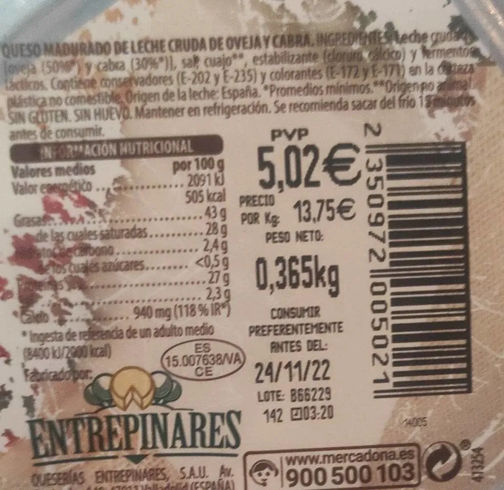 Queso picante Entrepinares