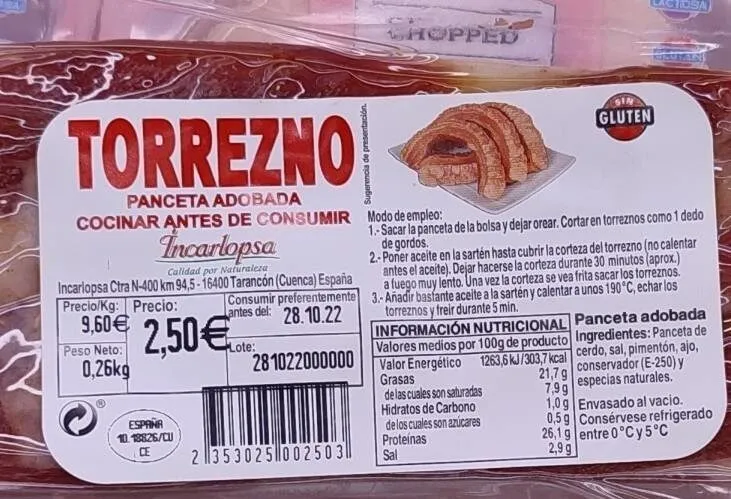 Torrezno panceta adobada