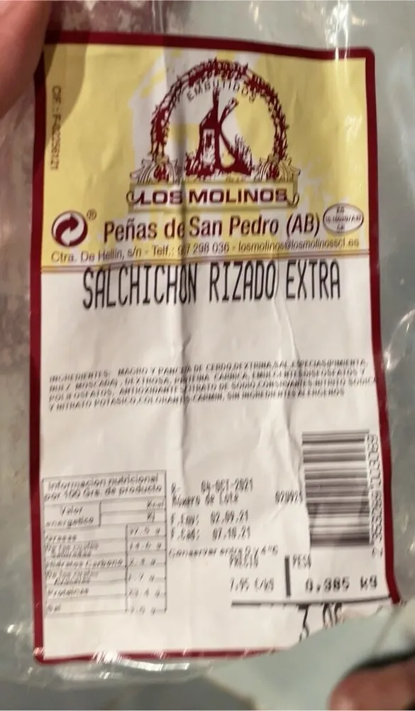 Salchichon rizado extra