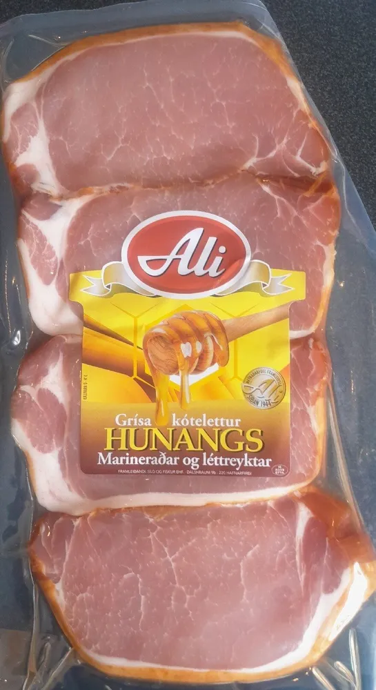 Grísa Kótilettur Hunangs Marineraðar Og Léttreyktar