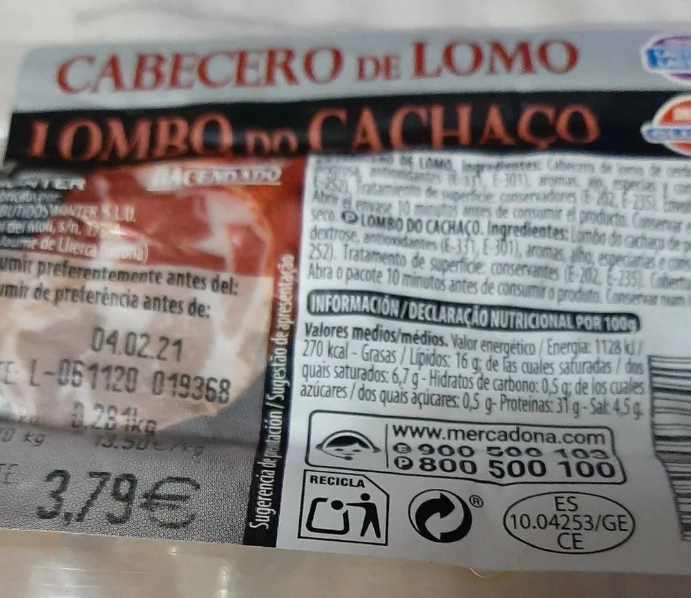 Cabecero de Lomo