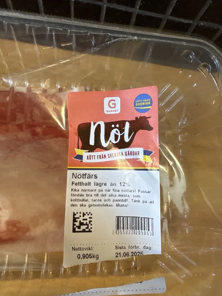 Nötfärs 12%